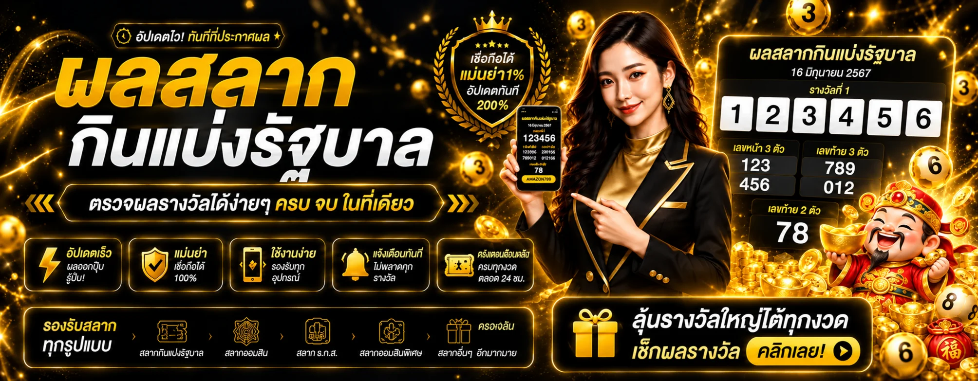 ผลหวยและสลากบน AMAZON789
